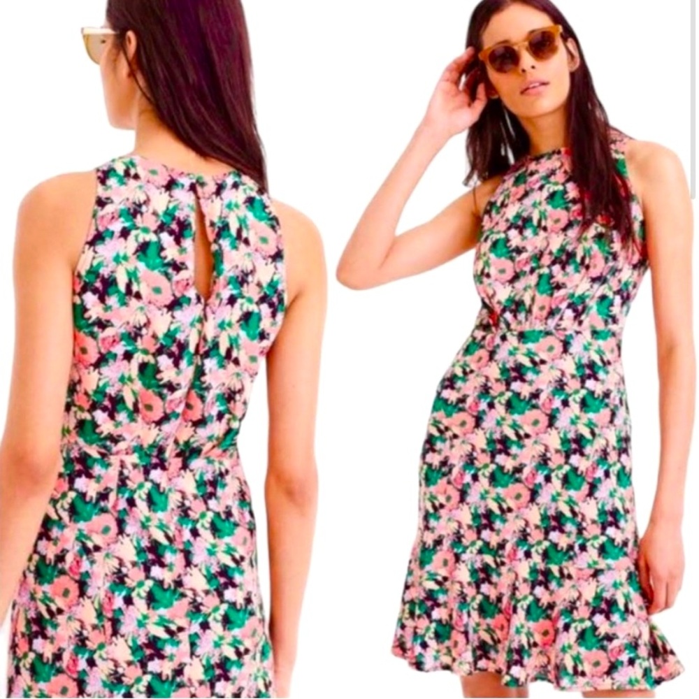 J. Crew Mercantile Neon Floral Short Sleeveless Dress